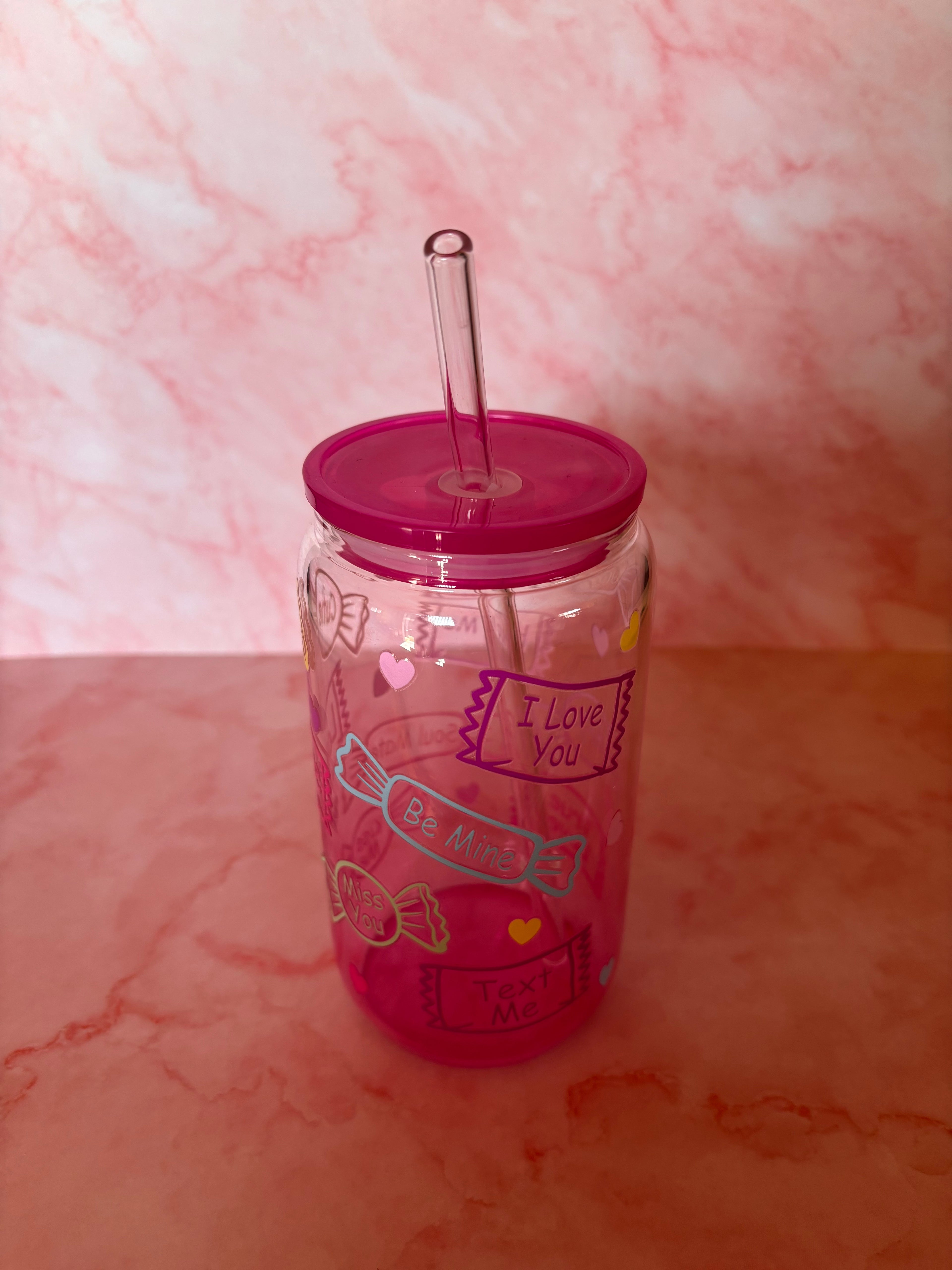     valentijn drinkbeker glas hartjes